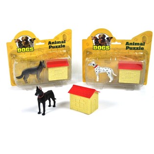 3D HONDEN PUZZEL OP KAART (12st.)