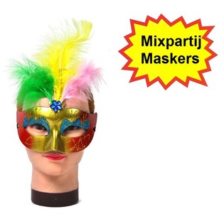 MIXPARTIJ FEEST/VENETIAANSE MASKERS (54st.)