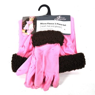 MICRO FLEECE SET 3-DELIG ROZE