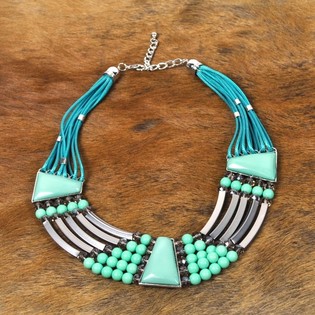 LUXE IBIZA LOOK HALSKETTING TURQUOISE (1st)
