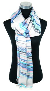 LUXE IBIZA LOOK SJAAL ZILVER/BLAUW/ZALM (1st)