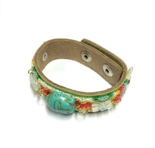 IBIZA LOOK ARMBAND MET BUDDHA GROEN (1st)
