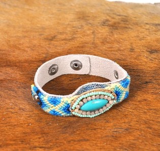 LUXE ARMBAND SILVERLOOK TURQUOISE (1st)