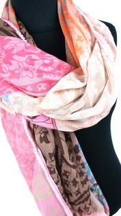LUXE SJAAL ROZE/BRUIN/ORANJE (1st)