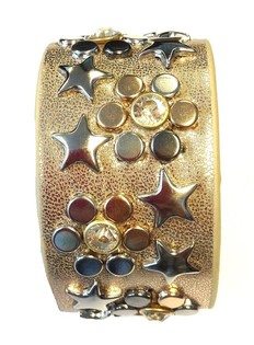 LUXE BREDE ARMBAND TAUPE STUDS (1st)