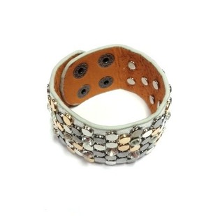 LUXE BREDE ARMBAND ZILVER STUDS (1st)