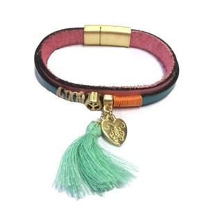 LUXE ARMBAND ROZE/TURQUOISE (1st)