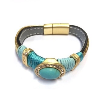 LUXE ARMBAND TURQUOISE / GOUD (1st)