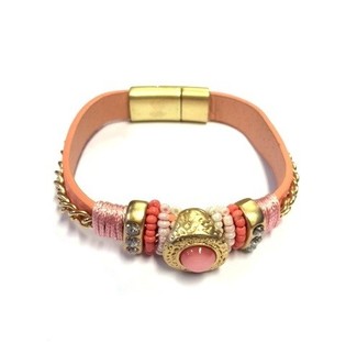 LUXE IBIZA LOOK ARMBAND ROZE / GOUD (1st)