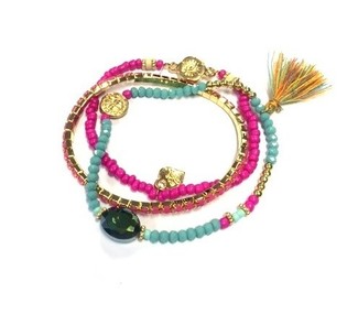 ELASTISCHE IBIZA LOOK 3-LAGEN ARMBAND (1st)