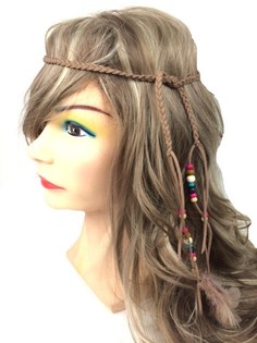 IBIZA LOOK HAARBAND MET KRALEN BRUIN (1st)
