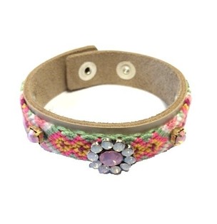 LUXE IBIZA LOOK ARMBAND CREME/TAUPE BLOEM (1st)