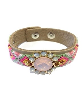 LUXE IBIZA LOOK ARMBAND CREME/TAUPE BLOEM (1st)