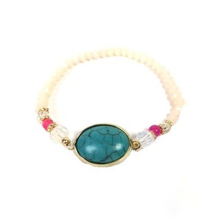 ARMBAND WIT MET STEEN (1st)