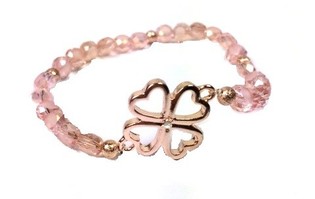IBIZA LOOK ARMBAND ROZE KLAVER (1st)