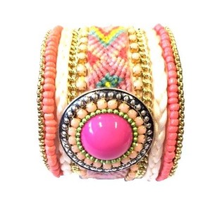 LUXE BREDE ARMBAND ZALM/ROZE (1st)