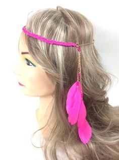 GEVLOCHTEN HAARBAND MET VEREN FUCHSIA (1st)