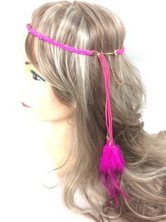 GEVLOCHTEN HAARBAND MET VEREN FUCHSIA (1st)