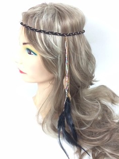 GEVLOCHTEN HAARBAND MET VEREN ZWART (1st)