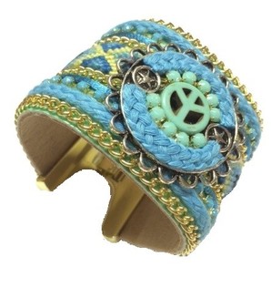 BREDE ARMBAND BLAUW PEACE (1st)