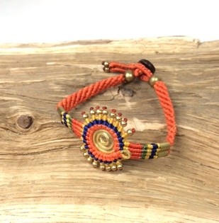 HANDMADE ORIGINALS ARMBAND ORANJE/BRUIN (1st)