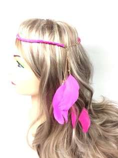 GEVLOCHTEN HAARBAND MET VEREN FUCHSIA (1st)