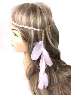GEVLOCHTEN HAARBAND MET VEREN ROZE (1st)