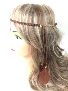 GEVLOCHTEN HAARBAND MET VEREN BRUIN (1st)