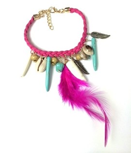 ARMBAND FUCHSIA MET SCHELP&TAND (1st)