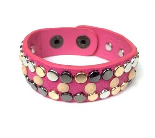 IBIZA LOOK ARMBAND ROZE MET STUDS (1st)