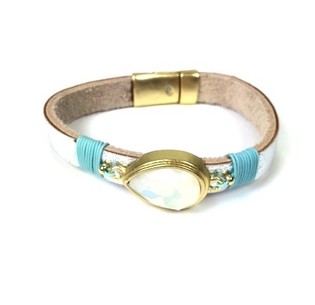ARMBAND ZILVER MET PARELMOER DRUPPEL (1st)