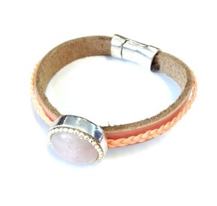 ARMBAND ROZE MET STEEN (1st)