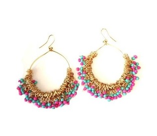 OORBELLEN FUCHSIA TURQUOISE (1st)