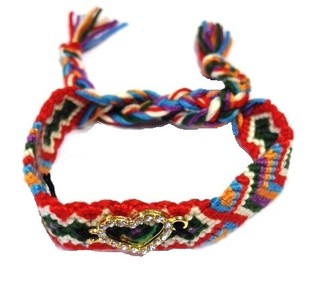 IBIZA LOOK ARMBAND GEVLOCHTEN MULTICOLOR MET STRASS HART (1st)