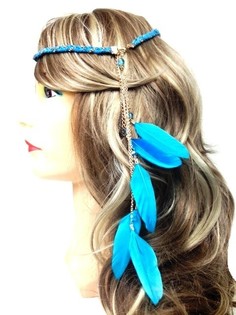 GEVLOCHTEN HAARBAND MET VEREN BLAUW (1st)