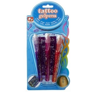 3 TATTOO GEL PENNEN OP KAART (12st.)