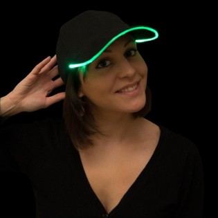 LICHTGEVENDE LED PET / PARTY CAPS - KLEUR: GROEN (12st.)