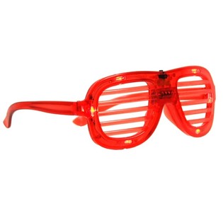 SHUTTER SHADES BRILLEN MET VERLICHTING - KLEUR: ROOD (12st.)