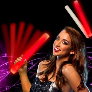 LED FOAM ENKEL COLOR - PARTY-STAAF - ROOD (24st.)