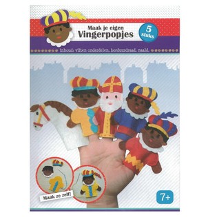 MAAK JE EIGEN SINTERKLAAS FIGUREN VINGERPOPJES (6sets.)