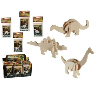 HOUTEN DINOSAURUS 3D PUZZEL IN DISPLAY (72st.)
