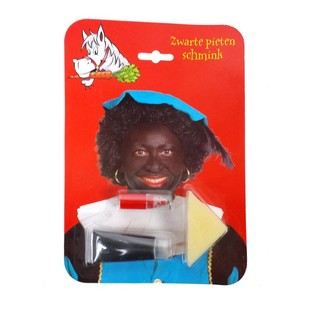 ZWARTE PIET SCHMINK SET OP KAART (6st.)