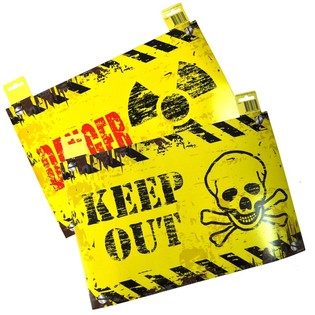 DECORATIE DEURBORD - "DANGER" / "KEEP OUT" (12st.)