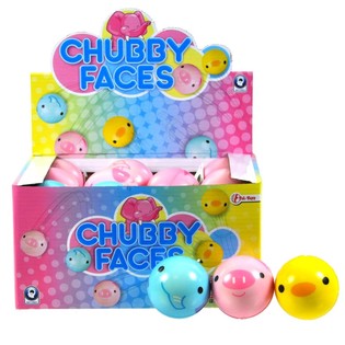 FOAMBALLEN MET VROLIJKE DIERENGEZICHTEN IN DISPLAY 6 CM. (24st.)