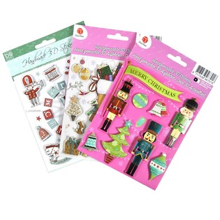 ASSORTIE 3D KERSTSTICKERS (6st.)