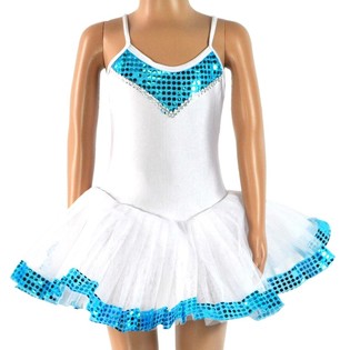 WIT/BLAUW TUTU VOOR KINDEREN - MAAT 8