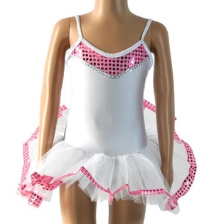 WIT/ROZE TUTU VOOR KINDEREN - MAAT 6