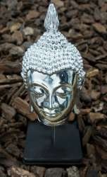 LUXE ZILVEREN BUDDHA OP STANDAARD (1st)