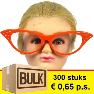 ***BULK AANBIEDING*** GROTE ORANJE FEESTBRILLEN (300st.)