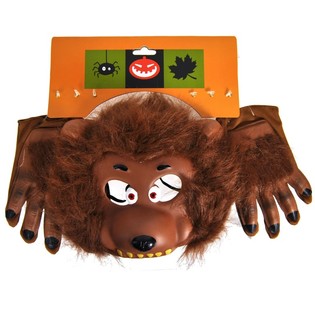 WOLVEN MASKER MET HANDSCHOENEN (6st.)